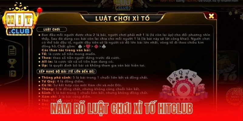 Nắm rõ luật chơi Xì Tố Hitclub