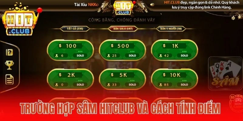 Trường hợp Sâm Hitclub và cách tính điểm tương ứng