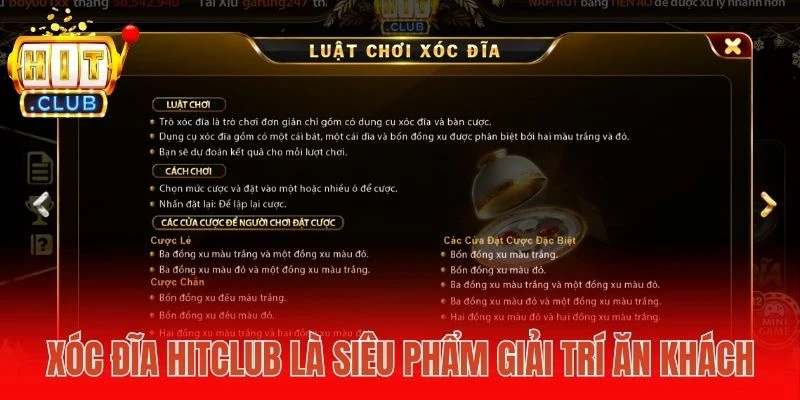 Xóc đĩa Hitclub là siêu phẩm giải trí ăn khách